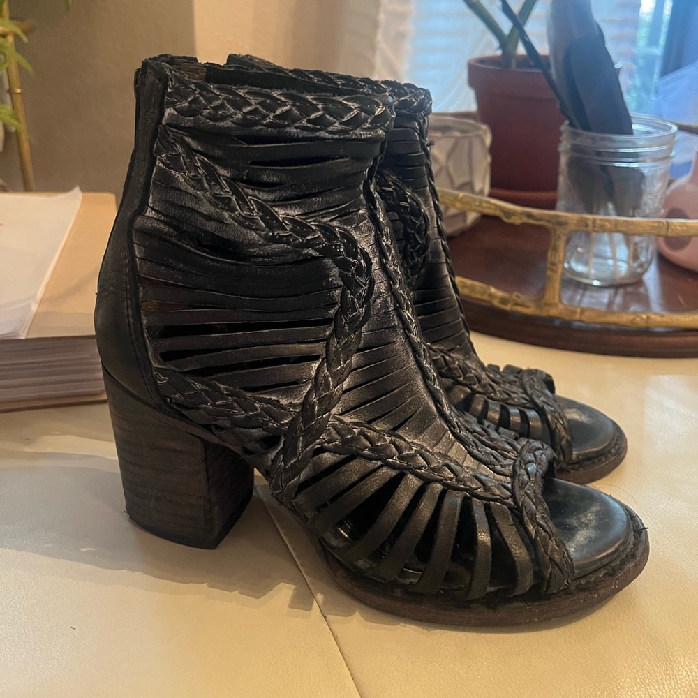 Freebird Open Toe Booties. Size 6.
